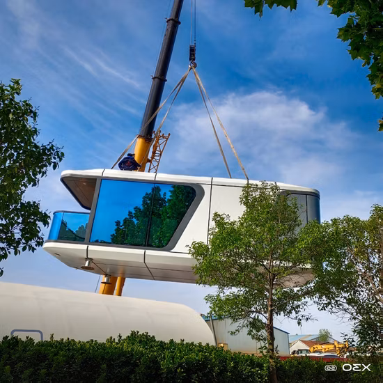 Piccola casa in vetro prefabbricata modulare mobile di lusso che può essere personalizzata